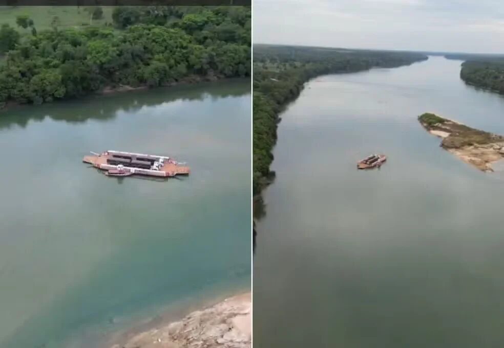 Balsa encalha no Rio Tocantins e deixa motoristas ilhados por mais de 18 horas