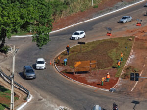 Comurg inicia plantio ornamental na rotatória do Hugol
