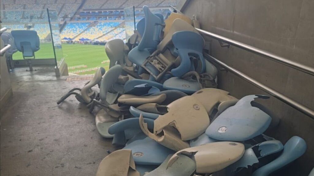 Flamengo expõe danos no Maracanã após jogo do Vasco; veja fotos