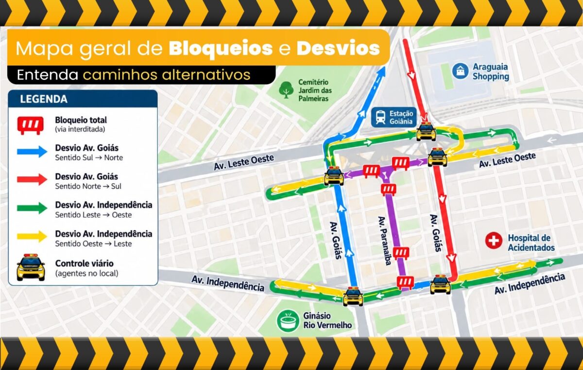 Trânsito no Centro da capital terá mudanças durante Festival Viva Goiânia